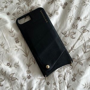 iPhone 8 Bandolier Black Leather Phone Case